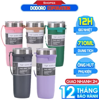 [BH 1NĂM] Bình giữ nhiệt inox 710 ml DODORO Z888, giữ nhiệt 12 giờ, bảo hành 1 năm