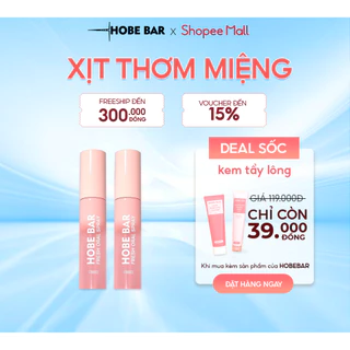 Xịt Thơm Miệng HOBEBAR Hương Đào Loại Bỏ Vi Khuẩn Gây Mùi Sạch Miệng Thơm Tức Thì Giữ Mùi Lâu Chai 20ml