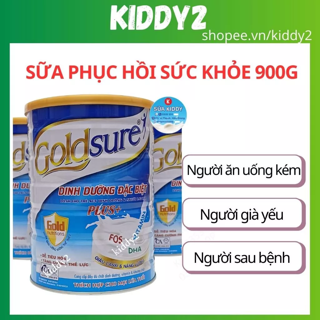 SỮA DINH DƯỠNG ĐẶC BIỆT GOLDSURE DÀNH CHO NGƯỜI SUY DINH DƯỠNG VÀ SUY NHƯỢC LON 900G