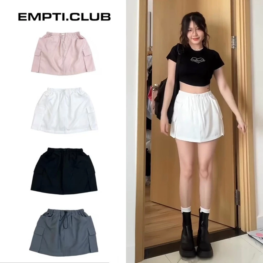 [Mã FAPANT1406 giảm đến 30k đơn từ 99k] CHÂN VÁY TÚI HỘP CHỮ KÝ DÂY RÚT EMPTI.CLUB CV-03