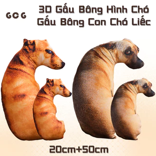 GCG🔥Ready Stock🔥3D Gấu Bông gối ôm nhồi bông hình chú chó đáng Đồ chơi lông chó săn 20cm 50cm 70cm 90cm