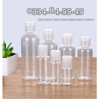 Chai nhựa NẮP BẬT 5ml 10ml 15ml 20ml 30ml 50ml 80ml 100ml - Chai pet chiết Mỹ Phẩm, đựng gel rủa tay, dụng cụ làm đẹp...