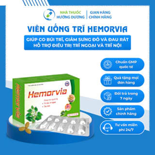 Viên Uống Co Búi Trĩ, Giảm Sưng Đỏ Và Đau Rát Hậu Môn, Hỗ Trợ Nhuận Tràng, Táo Bón Hemorvia Gia Phát Pharma 30 Viên/Hộp