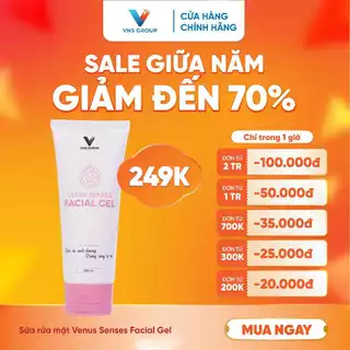 Sữa rửa mặt ngừa mụn Venus Senses Facial Gel VNS Group dưỡng ẩm, làm trắng da 100ml