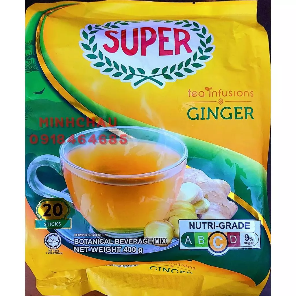 Trà Gừng hòa tan nhập khẩu Malaysia SUPER (mẫu mới_date 11/24, 01/25)