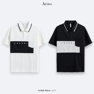 Áo Polo Nam Phối CASUAL ATINO viền cổ thanh lịch vải cá sấu Cotton cao cấp thoáng mát chuẩn form PL2.3077