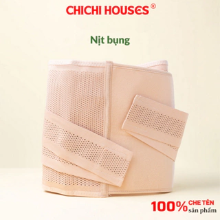 Đai nịt bụng sau sinh giảm mỡ định hình eo lưới ren mềm mịn chống cuộn màu da tiện dụng Chichi Houses 3331