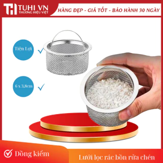 Lưới Lọc Rác Bồn Rửa Bát Bằng Inox Giỏ Lưới Lọc Rác Chặn Thức Ăn Thừa Tiện Lợi TUHI