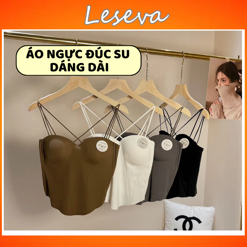 Áo Bra Đúc su 2 dây dáng dài, Áo Ngực Lụa Lạnh Không Đường May Đệm mỏng Dây Đeo Vai Chỉnh Được AN03