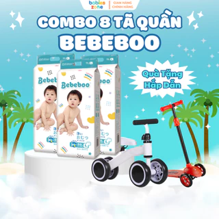 [Combo 8 Bịch + Quà] Tã Bỉm Quần Bebeboo mỏng thoáng, mềm mịn, phù hợp đóng ngày, đêm