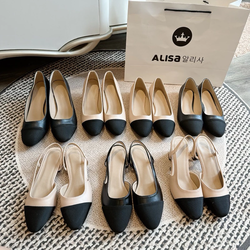 ALISA - Giày mũi đen kín/ hở gót các loại 2p/7p