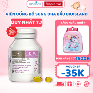 DHA cho bà bầu Bioisland phát triển trí não thai nhi, bé thông minh khỏe mạnh, sáng mắt lọ 60 viên