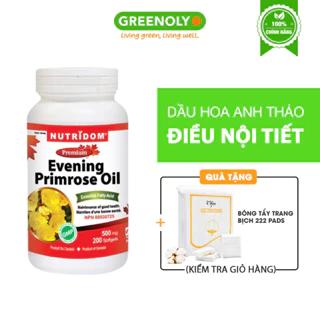 Tinh dầu hoa anh thảo David Health Evening Primrose Oil 200 viên hỗ trợ cân bằng nội tiết tố làm đẹp da tóc, móng