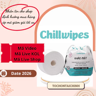 Khăn mặt khô - Khăn lau mặt 1 lần Chillwipes Facial and Hand Disposable Cleansing Towel 80 Khăn / Cuộn