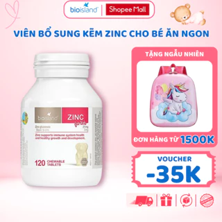 Kẽm Bioisland Zinc giúp bé ăn ngon miệng, tăng khả năng miễn dịch lọ 120 viên của Úc