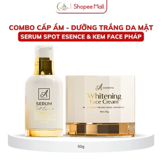 Combo dưỡng trắng da mặt, cấp ẩm chuyên sâu Mềm acosmetics, kem face pháp trắng da mặt, serum dưỡng ẩm spot esence 50g