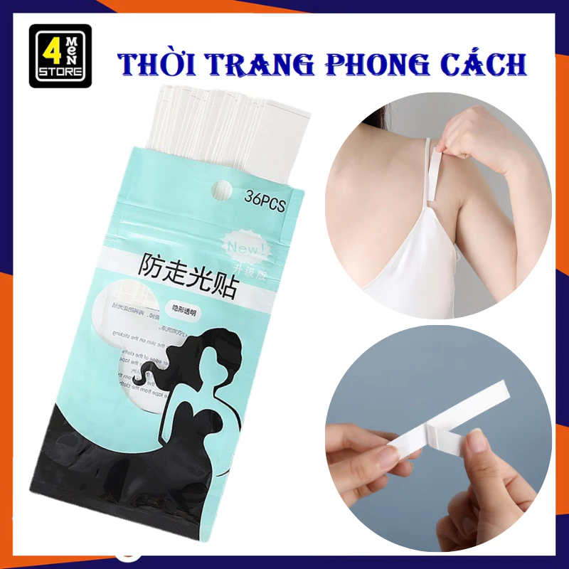 Combo 2 Set 36 Miếng Dán Áo Hai Mặt Trong Suốt Chống Trượt Nữ - Băng Dính Cố Định Quần Áo Chống Hở