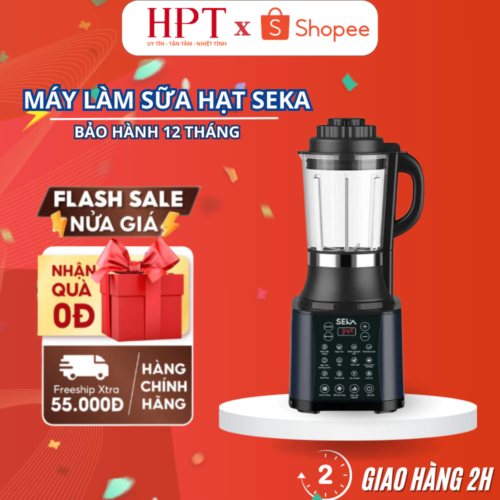 Máy làm sữa hạt đa năng SEKA E400 công suất lớn với 14 chức năng, E300 12 chức năng, máy làm sữa đậu nành