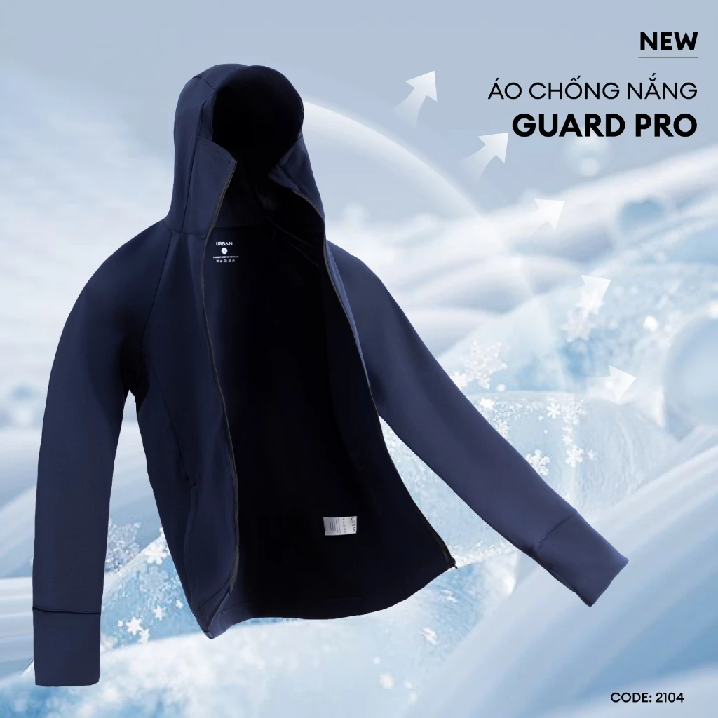 ÁO CHỐNG NẮNG NAM URBAN vải UMI thoáng mát, thấm hút và co giãn tốt Chống tia UV cao tản nhiệt GUARD PRO N.2104