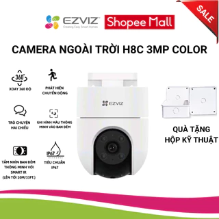 Camera Ngoài Trời EZVIZ WI-FI H8C 3MP COLOR Xoay 360 Độ Đàm Thoại 2 Chiều Ghi Hình Màu BH 2 Năm