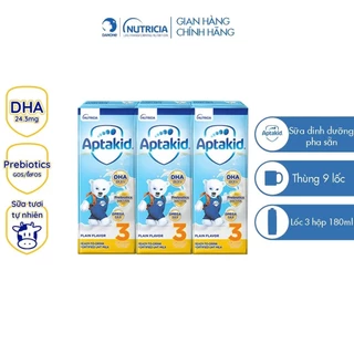 Sữa nước công thức Aptakid 180ml/ hộp ( lốc 3 hộp) hsd mới cho trẻ từ 1 tuổi