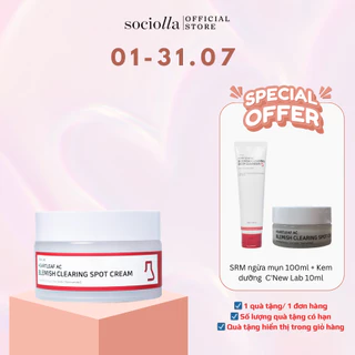 Kem Dưỡng Da Ngừa Mụn Giúp Da Mịn Màng, Tươi Sáng C'New Lab Heartleaf Ac Blemish Clearing Spot Cream 30ml