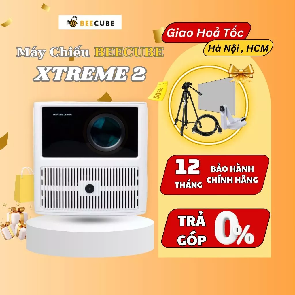 Máy Chiếu Mini BeeCube Xtreme Độc Quyền Chính Hãng Hệ Điều Hành Android + Kết nối điện thoại + Full HD1080 - BH 12 tháng