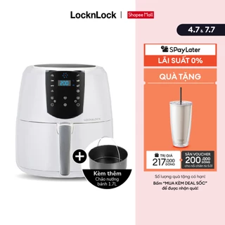 Nồi Chiên Không Dầu Lock&Lock Jumbo Plus Air Fryer 5.2L Màu trắng EJF357WHT