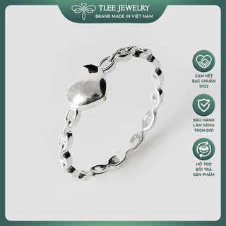 Nhẫn bạc nữ TLEE tim cách điệu vòng xích TleeJewelry A0260