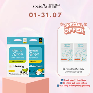 Combo Dán Mụn Day Plus (Salicylic Acid) & Night Derma Angel 12 Miếng x 2