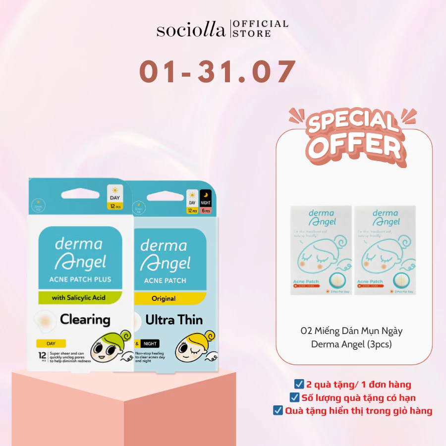 Combo Dán Mụn Day Plus (Salicylic Acid) & Mix Derma Angel