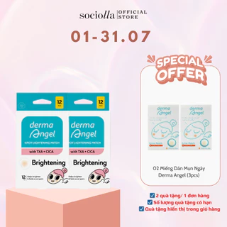 Combo 2 Hộp Miếng Dán Mụn Derma Angel Acne Spot Lightening Patch 12 Miếng