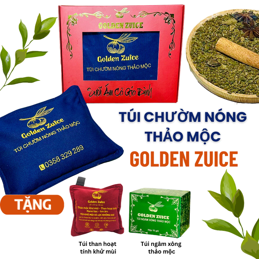 Túi chườm nóng thảo mộc Golden Zuice - NHẬN QUÀ SIÊU HỜI