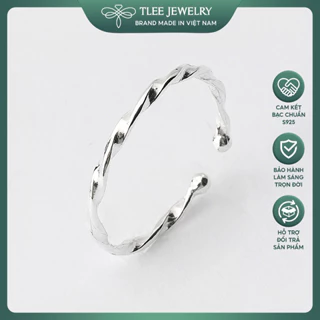 Nhẫn bạc nữ TLEE xoắn bi trơn basic cá tính TleeJewelry A0218