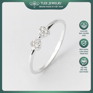 Nhẫn bạc nữ TLEE nơ đính đá tiểu thư sang trọng TleeJewelry A0213