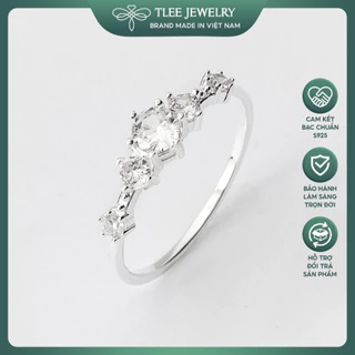 Nhẫn bạc nữ TLEE Snow Princess Fre nạm đá lấp lánh TleeJewelry A0156