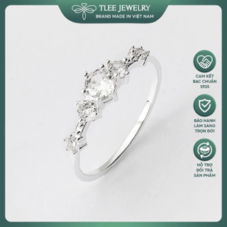 Nhẫn bạc nữ TLEE Snow Princess nạm đá lấp lánh TLEE JEWELRY A0156 A0163