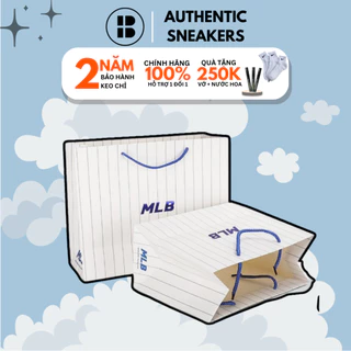 (CHÍNH HÃNG) Túi giấy có quai MLB đựng đồ hãng size Large đựng vừa 1 hộp giày MLB lớn, authentic