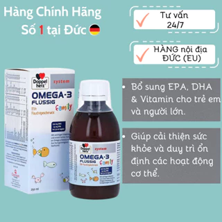 [ Đủ Bill ] Siro OMEGA 3 Flussig Family Bổ Sung EPA, DHA & Vitamin Cho Trẻ Em Và Người Lớn, 250ml