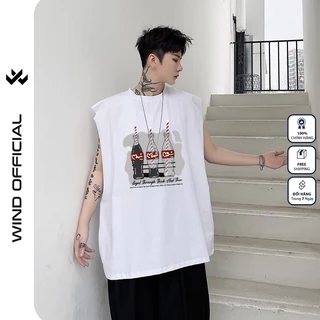 Áo thun ba lỗ WIND unisex form rộng sát nách COKA thời trang nam nữ oversize ulzzang