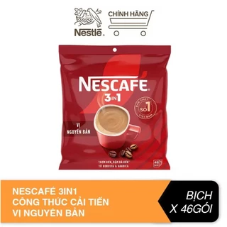 (MẪU MỚI) Cà phê sữa hoà tan NESCAFÉ 3IN1 công thức cải tiến - vị Nguyên Bản (bịch 46 gói)