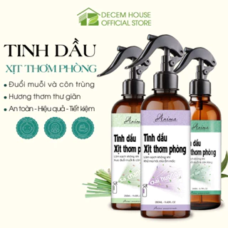 Xịt phòng tinh dầu đuổi muỗi và côn trùng Sả chanh, Bạc hà, Bạch đàn chanh Anima dung tích 150ml/260ml/ Refill tiết kiệm