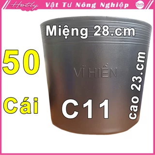 50 Chậu nhựa VĨ HIỀN C11 miệng,cao 28x23cm trồng cây ăn trái và hoa siêu bền--77106