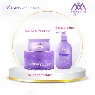 COBOM Ủ trắng TRENDY + KEM BODY TRENDY VÀ TẨY DA CHẾT BERRY dưỡng trắng da body