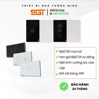 Công Tắc Wifi Cảm Ứng 1-2-3-4 Nút Hunonic Datic HNS Điều Khiển Từ Xa SGT