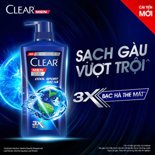 Dầu Gội Đầu Clear Men Deep Cleanse Than Hoạt Tính Đánh Bay Gàu, Ngứa Và Dưỡng Tóc Khỏi Khói Bụi 880g/900g