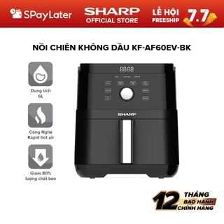 Nồi chiên Không dầu KF-AF60EV-BK Dung tích 6L, Điều khiển cảm ứng - Hàng chính hãng