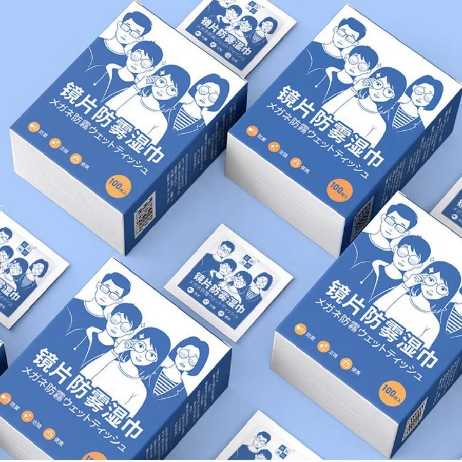 Khăn lau kính Nano hộp 100 miếng khăn giấy chống bám hơi nước, giấy lau kính chống mờ sương, mồ hôi, chống nhờn 88500