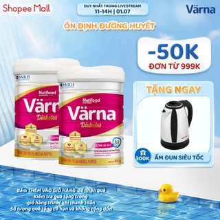 Bộ 2 Lon sữa bột Värna Diabetes Lon 850g - Ổn định đường huyết (GI = 26,9) - Varna