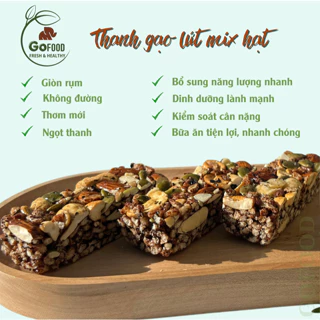 Thanh gạo lứt mix hạt dinh dưỡng không đường ăn kiêng Go Food 200g (thanh ngũ cốc hạt)